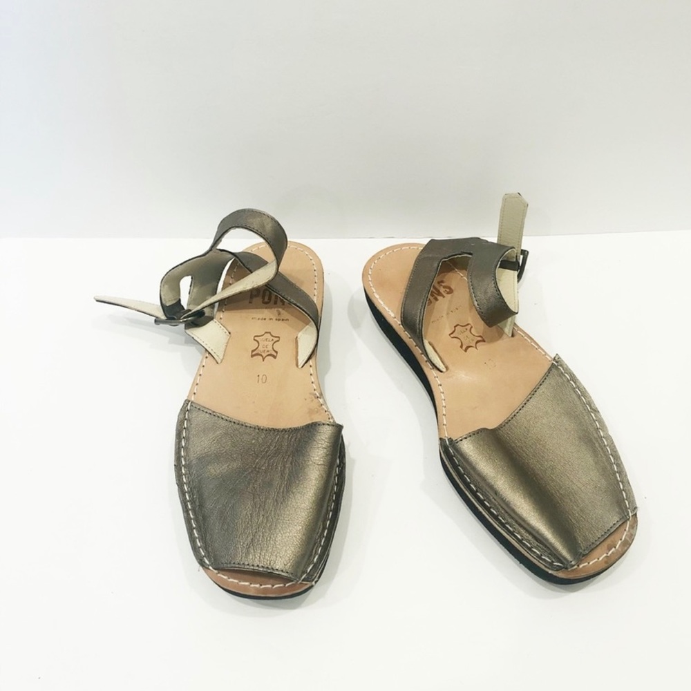 Pons Mediterranean Metallic Bronze Wedge Sandals